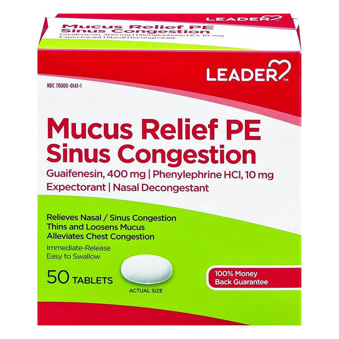 Leader Mucus Relief Pe Sinus Congestion Tablets by Pasteur Pharmacy