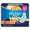 Always Maxi Overnight Pads with Wings, Size 4, Unscented, 26 Count