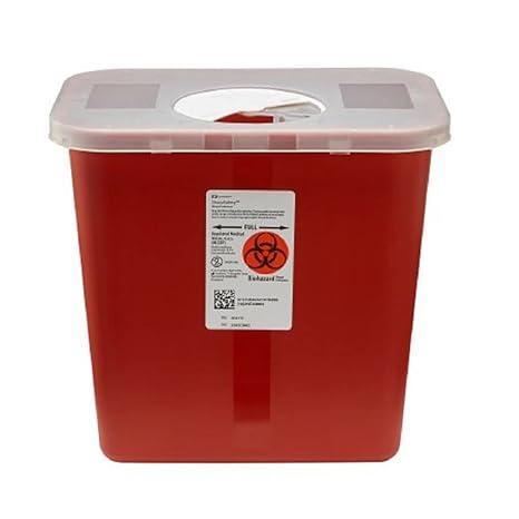 Kendall Sharps Container, 2 Gallon, Red with Hinged Lid – Each by Pasteur Pharmacy