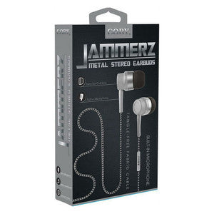 Coby® Jammerz Metal Tangle-Free Earbuds – Silver (CVE-200-SLV) by Pasteur Pharmacy
