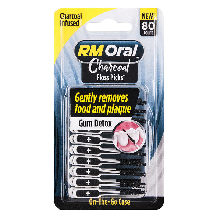 RM Oral EZ Floss Picks, Gum Detox, Charcoal by Pasteur Pharmacy