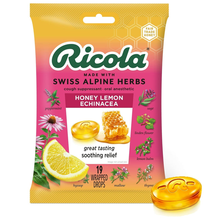 Ricola Cough Suppressant Throat Drops, Honey Lemon With Echinacea by Pasteur Pharmacy