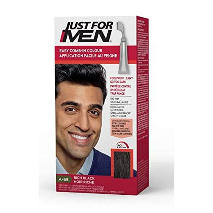 Just For Men Easy Comb-in Gray Hair Color With Applicator, Rich Black, A-65 by Pasteur Pharmacy