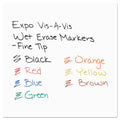 EXPO Vis-a-Vis Wet Erase Marker, Fine Bullet Tip, Blue, Dozen