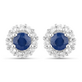 Silver Blue Sapphire Jewelry Set by Fine Color Jewels