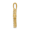 14K Gold Pave Diamond Cross Pendant by Fine Color Jewels