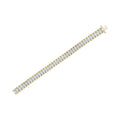14K Yellow and White Gold 5.0 Cttw Round & Baguette Cut Diamond 7" Reflective Tennis Bracelet (H-I Color, I1-I2 Clarity)