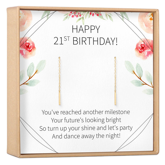 21st Birthday Earrings by Dear Ava