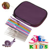 22-Piece: Aluminum Multi-Color Crochet Hook Needles