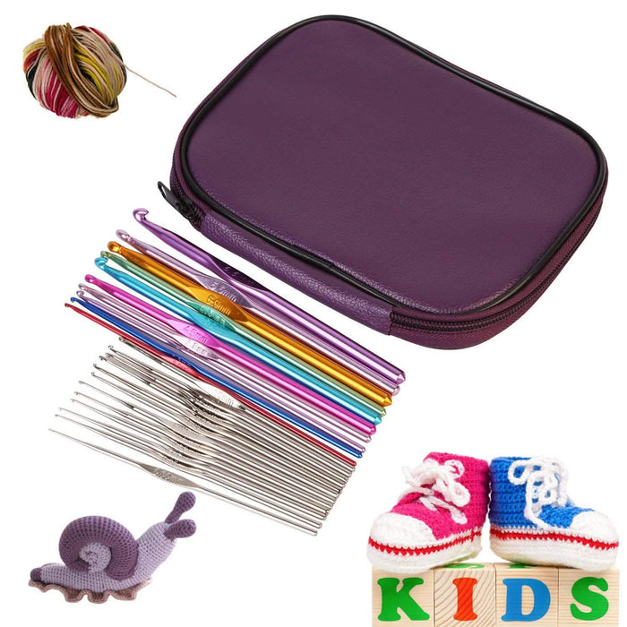 22-Piece: Aluminum Multi-Color Crochet Hook Needles by DailySale