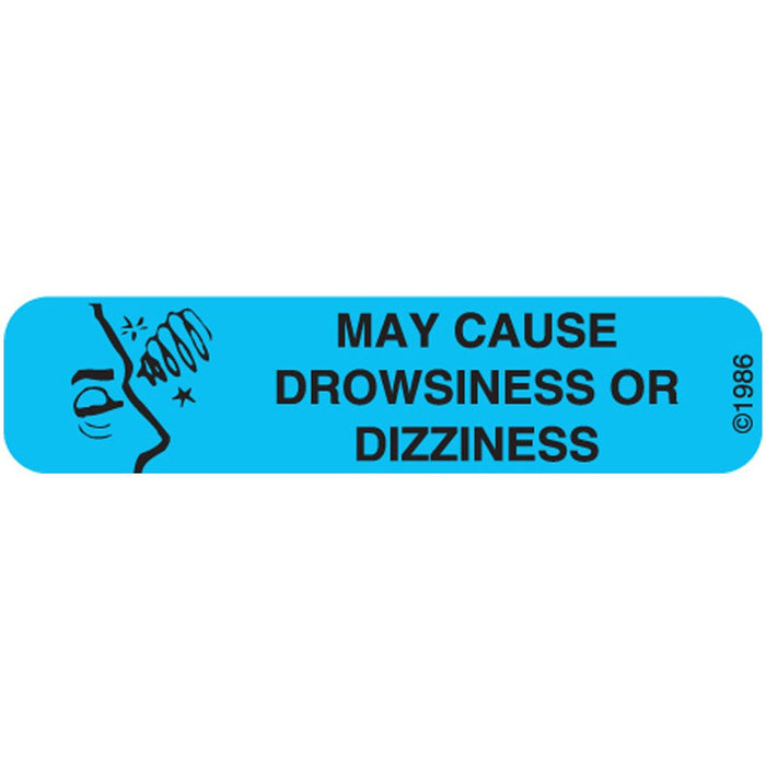 Pharmex Rx Label 15-w Drowsy Dizzy 1000ct Pdn by Pasteur Pharmacy