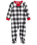 Family Pajamas Matching Baby Thermal Waffle Buffalo Check Footie One-Piece by Vanessa Jane