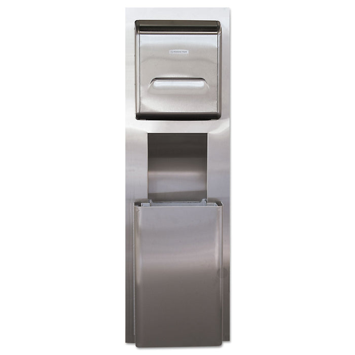 Kimberly-Clark Professional* MOD Stainless Steel Recessed Wall Unit with Trash Receptacle, 11 x 4.5 x 54.5