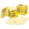 Post-it Pads in Canary Yellow, Cabinet Pack, Note Ruled, 4" x 4", 90 Sheets/Pad, 12 Pads/Pack