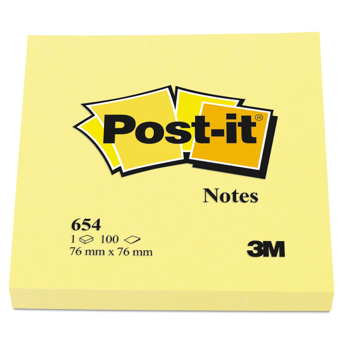 Post-it Original Pads in Canary Yellow, 3" x 3", 100 Sheets/Pad, 12 Pads/Pack