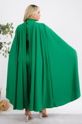 The Stella Cape Plus Size Midi Dress - Green by Fasheabe
