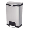 Rubbermaid Slim Jim Stainless Steel Step-On Container, Front Step Style, 13 gal, Black