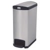 Rubbermaid Slim Jim Stainless Steel Step-On Container, End Step Style, 13 gal, Black