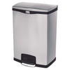 Rubbermaid Slim Jim Stainless Steel Step-On Container, Front Step Style, 24 gal, Black