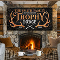 Family Hunting Trophy Lodge Sign by Tailored Canvases