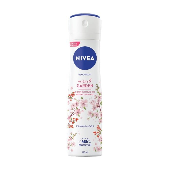 Nivea Miracle Garden Antiperspirant Spray Cherry Blossom And Red Berries 150ml by Pasteur Pharmacy