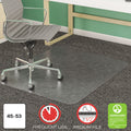 deflecto SuperMat Frequent Use Chair Mat, Med Pile Carpet, 45 x 53, Beveled Rectangle, Clear