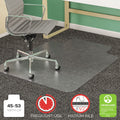 deflecto SuperMat Frequent Use Chair Mat for Medium Pile Carpet, 45 x 53, Wide Lipped, Clear