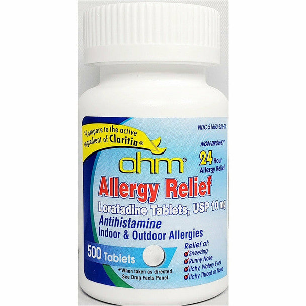 Ohm 24 Hour Allergy Relief Tablets, Compare To Claritin by Pasteur Pharmacy