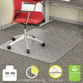 deflecto EconoMat Occasional Use Chair Mat, Low Pile Carpet, Flat, 36 x 48, Lipped, Clear