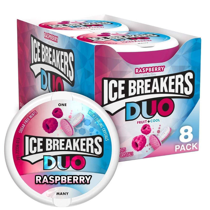 Ice Breakers Duo Raspberry Sugar-Free Mints, 1.3 oz Tins, 8 Count Box by Pasteur Pharmacy