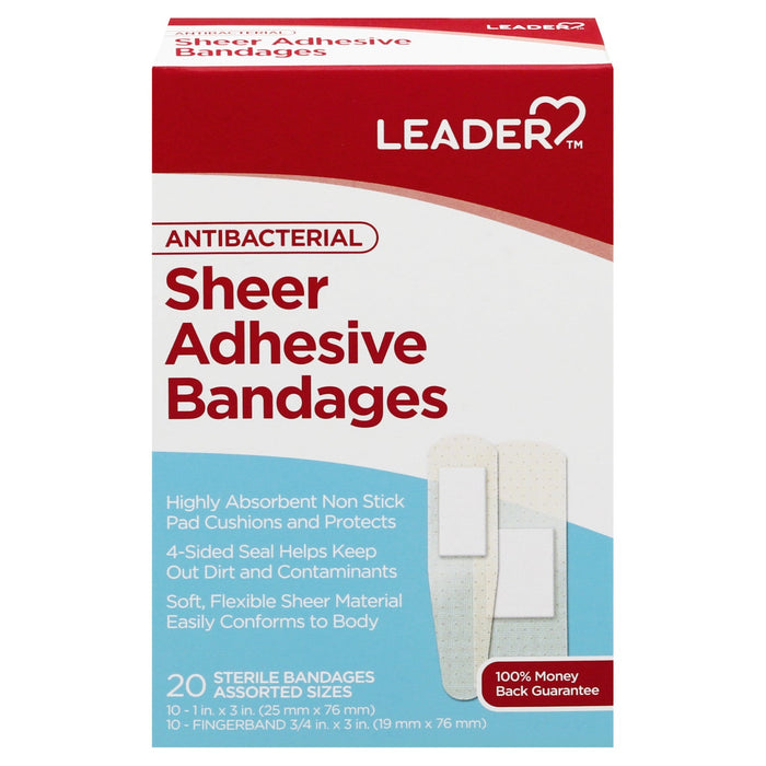 Leader® Antibacterial Assorted Sheer Bandages – Highly Absorbent by Pasteur Pharmacy