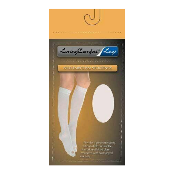 Loving Comfort Anti-Embolism Knee High Stockings, 15-20 mmHg, Closed Toe, Beige, 2X-Large, 1 Pair by Pasteur Pharmacy