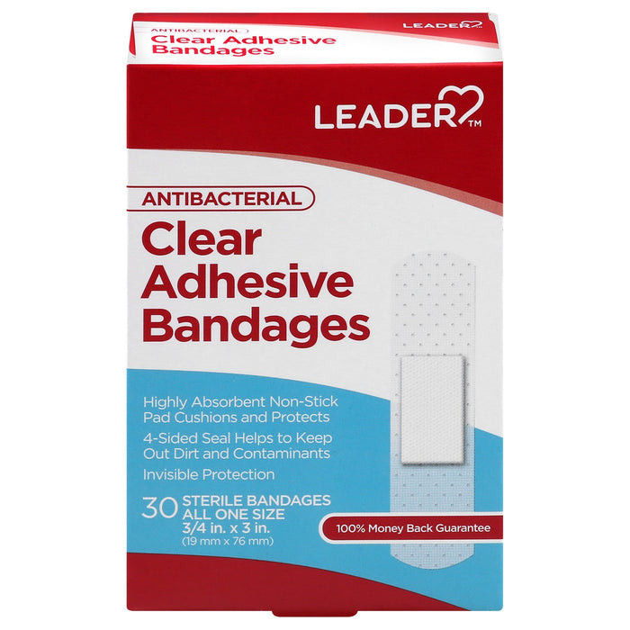 Leader Bandages, Adhesive, Clear, Antibacterial by Pasteur Pharmacy