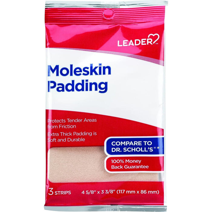 Leader Moleskin Padding Sheets, Blister Prevention & Foot Pain Relief, 3 Count by Pasteur Pharmacy