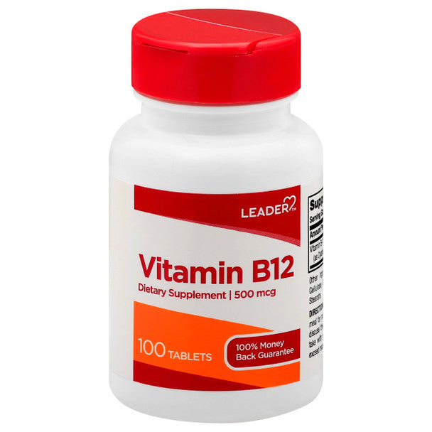 Leader Vitamin B12 500 Mcg Tablets 100Ct by Pasteur Pharmacy
