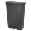 Rubbermaid Slim Jim Resin Step-On Container, Front Step Style, 24 gal, Black