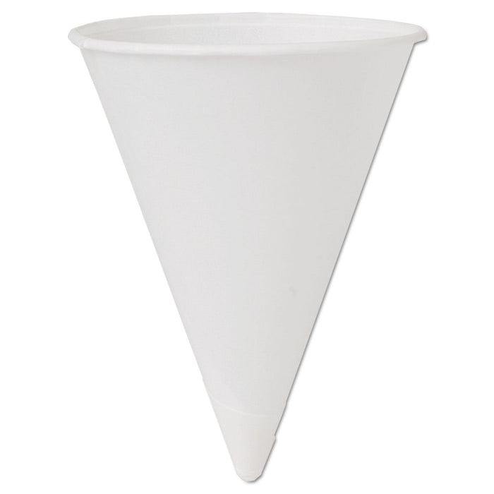 Dart Cone Water Cups, Cold, Paper, 4 oz, White, 200/Bag, 25 Bags/Carton
