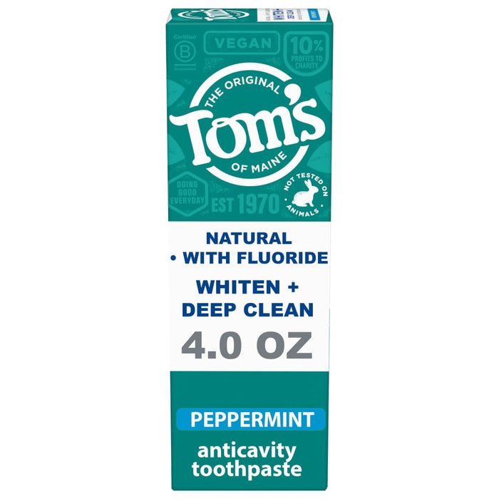 Tom's of Maine Whiten+Deep Clean Whitening Toothpaste With Fluoride Peppermint 4 Oz by Pasteur Pharmacy