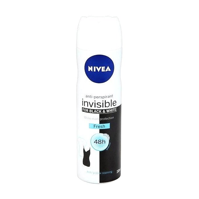 Nivea Black & White Invisible Fresh 150ml - 48h Antiperspirant Naistele Alcohol Free, Deo Spray by Pasteur Pharmacy