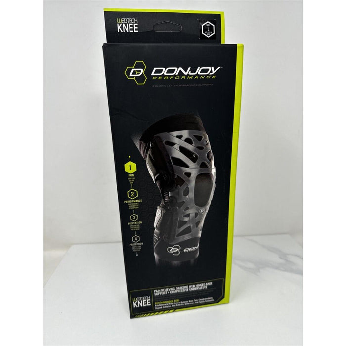 DonJoy Performance WEBTECH Knee Support Brace With Compression Undersleeve: Black, Large by Pasteur Pharmacy