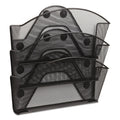 Safco Onyx Magnetic Mesh Panel Accessories, 3 File Pocket, 13 x 4.25 x 13.5. Black