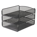 Safco Onyx Desk Tray, 3 Sections, Letter Size Files, 9.25" x 11.75" x 8", Black