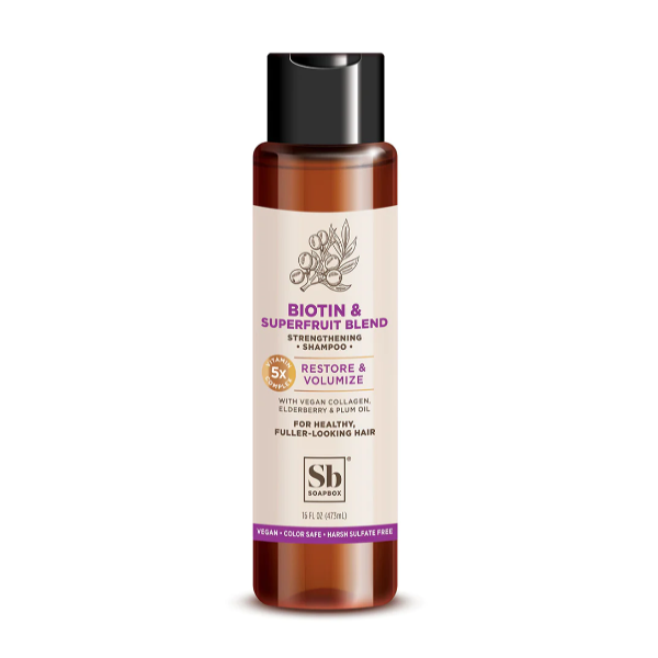 Soapbox Shampoo, Strengthening, Biotin & Superfruit Blend, Restore & Volumize 16 Fl Oz by Pasteur Pharmacy