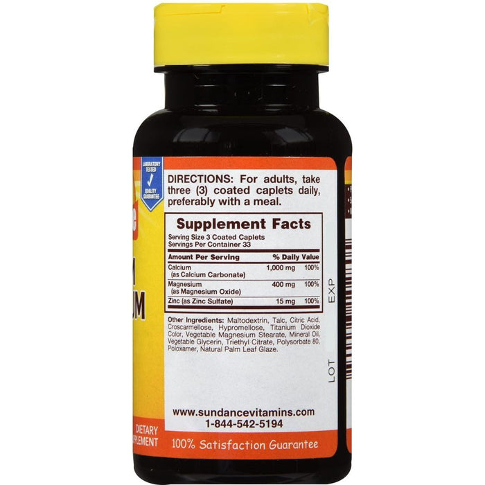 Sundance Calcium 600 Mg + Vitamin D3 800 IU - 200 Coated Caplets by Pasteur Pharmacy