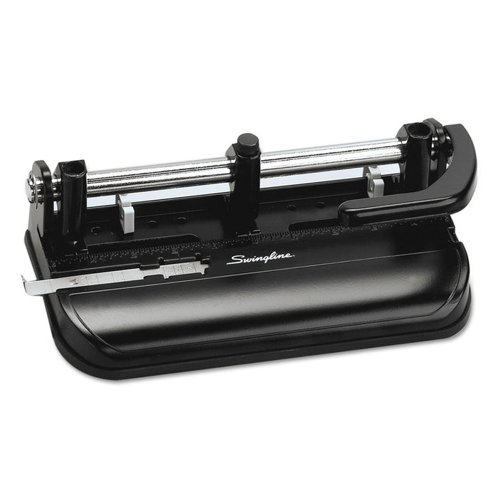 Swingline 32-Sheet Lever Handle Heavy-Duty Two- to Seven-Hole Punch, 9/32" Holes, Black