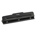 Swingline 10-Sheet Desktop Light-Duty Two- to Three-Hole Adjustable Punch, 9/32" Holes, Black