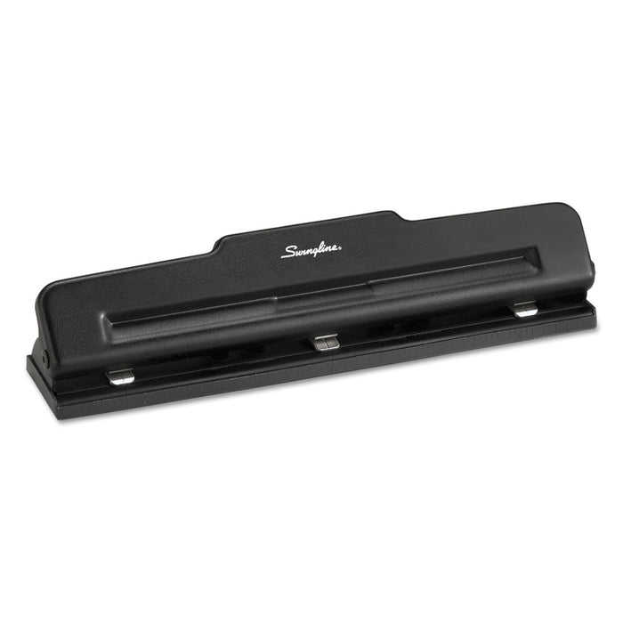 Swingline 10-Sheet Desktop Light-Duty Two- to Three-Hole Adjustable Punch, 9/32" Holes, Black