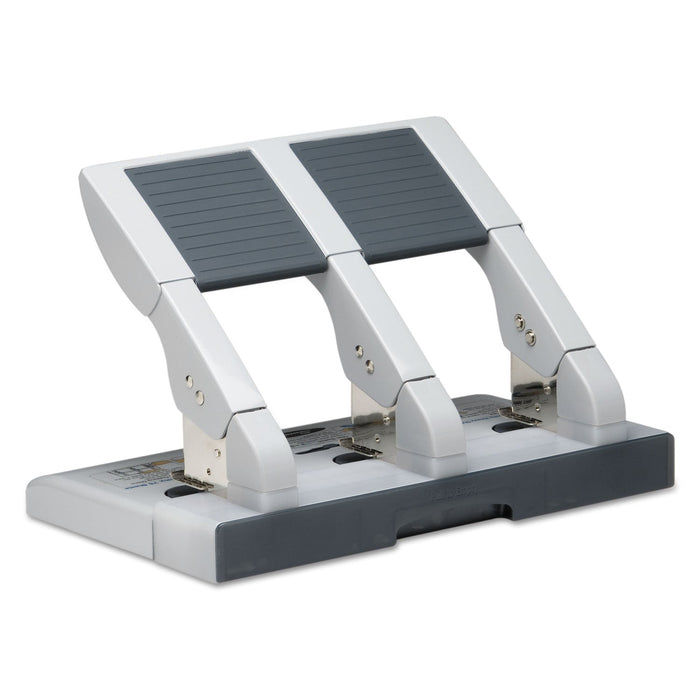 Swingline 75-Sheet Heavy-Duty High-Capacity Three-Hole Adjustable Punch, 9/32" Holes, Putty/Gray