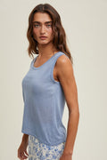 Lightweight Sweater Tank Top - M. Blue by Boutique 23