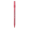 BIC Round Stic Xtra Life Ballpoint Pen, Stick, Medium 1 mm, Red Ink, Translucent Red Barrel, Dozen